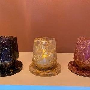 New sparkling decorative container and coaster set